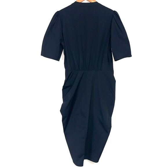 SOLD 💕Veronica Beard Atia Black Ruched Cotton Button Front Dress Size 8 - Picture 9 of 13